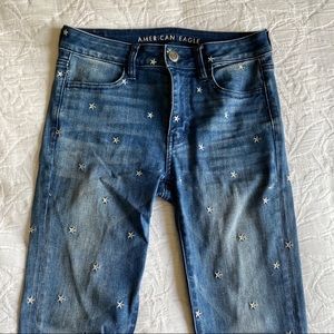 American Eagle Hi-Rise Jegging Star Embroidered